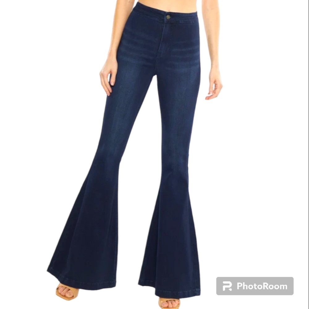 Kancan Jainey High Rise Bell Bottom Flare Leg Jeans